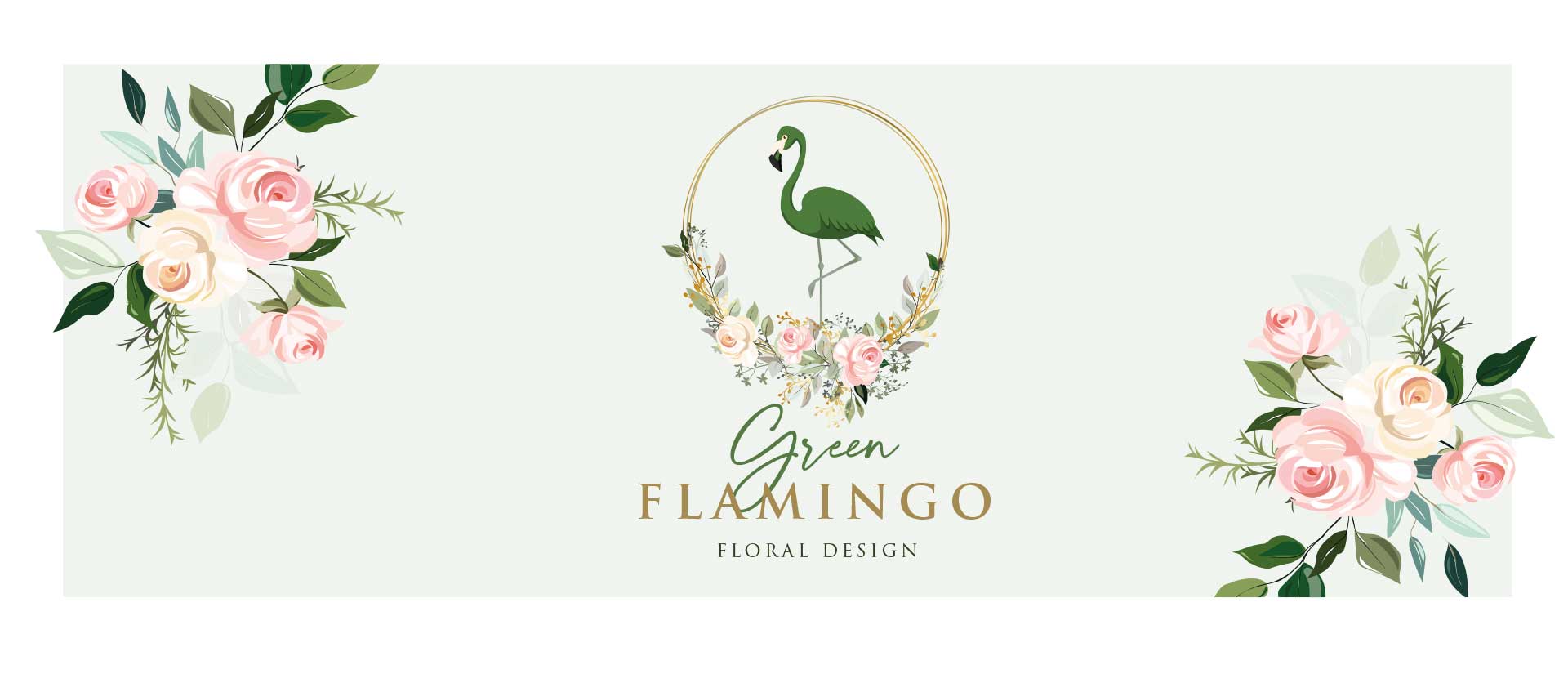 Green Flamingo Florist Branding Design
